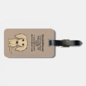 Langhaarige Dackel | Cartoon Dackel Hund Gepäckanhänger (Rückseite horizontal)