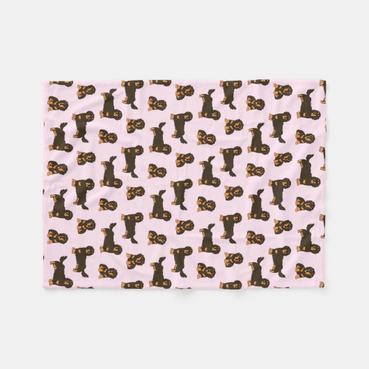 Langhaarige Dackel Fleece Blanket (Vorderseite (Horizontal))