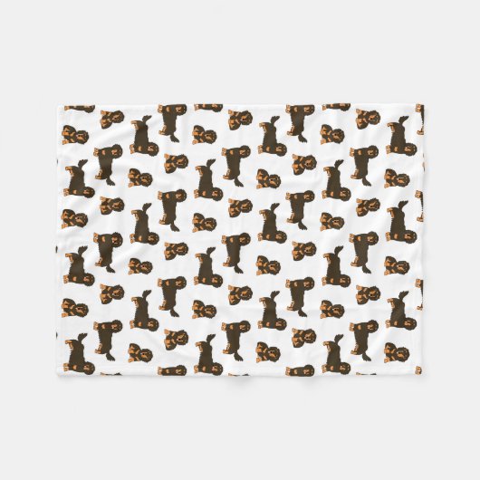 Langhaarige Dackel Fleecedecke (Vorderseite (Horizontal))