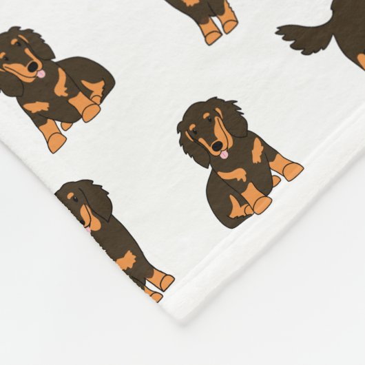 Langhaarige Dackel Fleecedecke (Ecke)