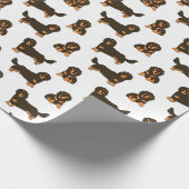 Langhaarige Dackel Geschenkpapier (Ecke)