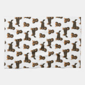 Langhaarige Dackel Geschirrtuch (Horizontal)