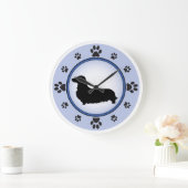 Langhaarige Dackel Große Wanduhr (Zuhause)