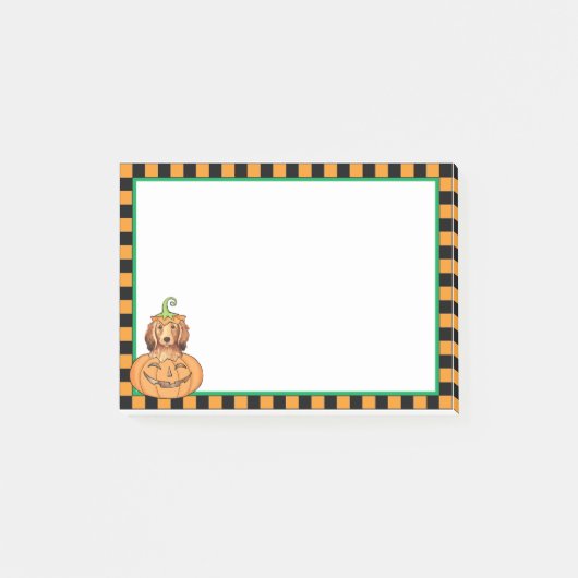 Langhaarige Dackel Halloweens Post-it Klebezettel (Vorderseite)