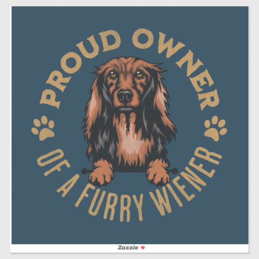 Langhaarige Dackel Hund, maßgeschneidert Vinyl Sti Aufkleber (Blatt)