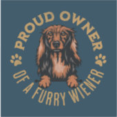 Langhaarige Dackel Hund, maßgeschneidert Vinyl Sti Aufkleber (Vorderseite)