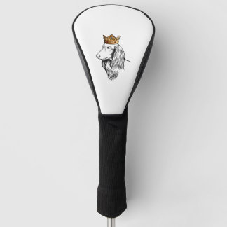Langhaarige Dackel Hund Tragen Kronen Golf Headcover