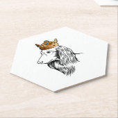 Langhaarige Dackel Hund Tragen Kronen Untersetzer (angewinkelt)