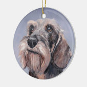 Langhaarige Dackel Hunde Kunst, Dichtung und Musik Keramik Ornament (Links)
