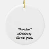 Langhaarige Dackel Hunde Kunst, Dichtung und Musik Keramik Ornament (Hinten)