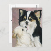 "Langhaarige Dackel" Hunde Kunst Postkarte (Vorne/Hinten)