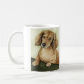 "Langhaarige Dackel-" Hundekunst-Tasse Kaffeetasse (Links)