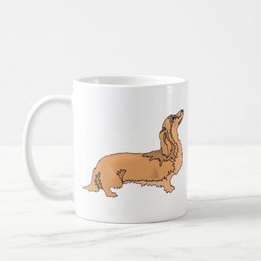 Langhaarige Dackel Kaffeetasse (Links)