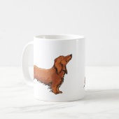 Langhaarige Dackel Kaffeetasse (Vorderseite Links)