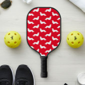 Langhaarige Dackel Love Pickleball Rot Pickleball Schläger