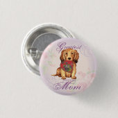 Langhaarige Dackel Mama Button (Vorne & Hinten)