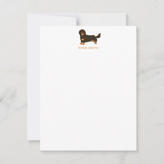 Langhaarige Dackel Mitteilungskarte (Vorderseite)