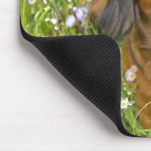 langhaarige Dackel Mousepad (Ecke)