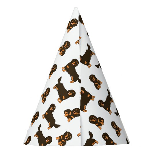 Langhaarige Dackel Partyhütchen (Rückseite)