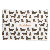 Langhaarige Dackel Personalisiert Kissenbezug (Rückseite)