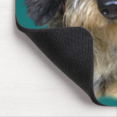 Langhaarige Dackel-Porträt-Geschenke Mousepad (Ecke)
