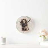 Langhaarige Dackel Runde Wanduhr (Zuhause)