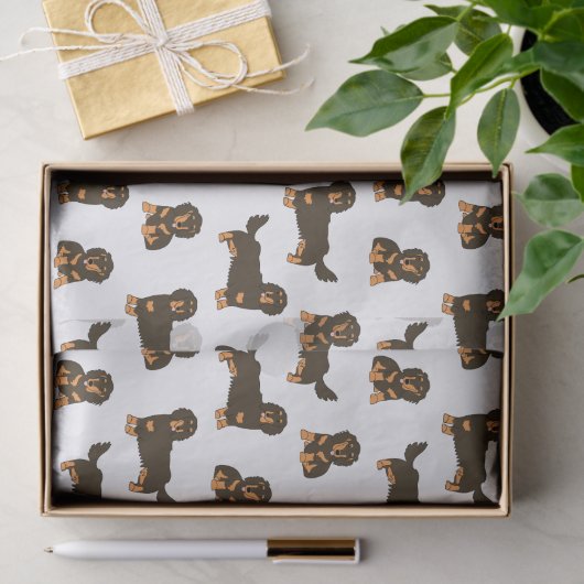 Langhaarige Dackel Seidenpapier (Geschenk)