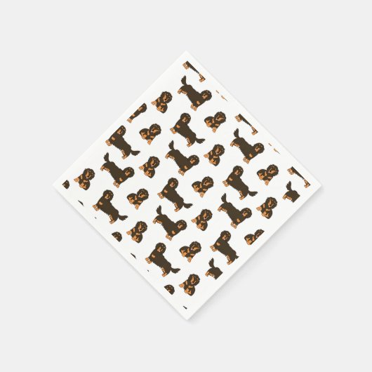 Langhaarige Dackel Serviette (Ecke)