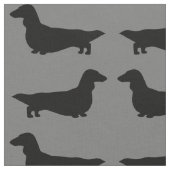 Langhaarige Dackel-Silhouette Stoff (Nahaufnahme)