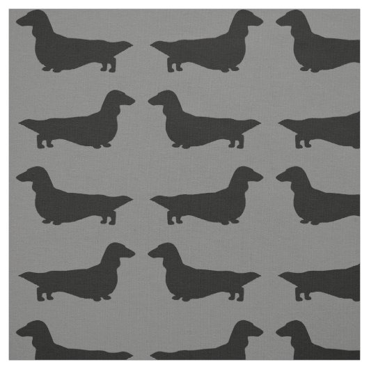 Langhaarige Dackel-Silhouette Stoff (Muster)