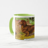 Langhaarige Dackel Tasse (Vorderseite Links)