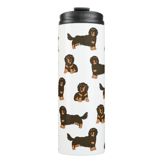 Langhaarige Dackel Thermosbecher (Vorderseite)