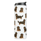 Langhaarige Dackel Thermosbecher (Nach links gedreht)