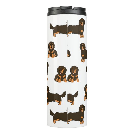 Langhaarige Dackel Thermosbecher (Rückseite)