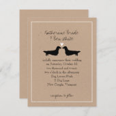 Langhaarige Dackeln zum Hochzeitsempfang Einladung (Vorne/Hinten)