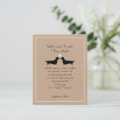 Langhaarige Dackeln zum Hochzeitsempfang Einladung (Stehend Vorderseite)