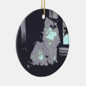 Langhaarige graue Kitty Cat Keramik Ornament (Rechts)