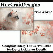 Langhaarige Katze, Blume BP8A Decoupage Seidenpapier