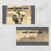 Langhaarige Kuh rustikale Landsepia-Töne Visitenkarte (Vorne/Hinten)