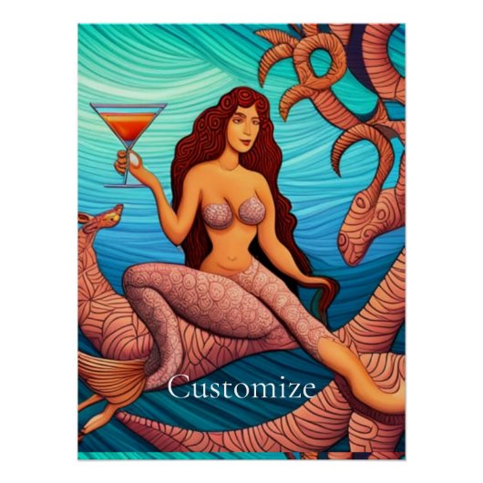 Langhaarige Martini Mermaid Thunder_Cove Poster (Vorderseite)