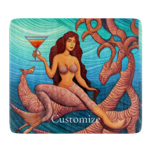 Langhaarige Martini Mermaid Thunder_Cove Schneidebrett