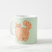 Langhaarige orange getigerte Katzenmutter personal Kaffeetasse (Vorderseite Links)