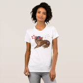Langhaarige patriotische Chihuahua T-Shirt (Vorne ganz)