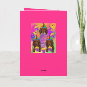 Langhaarige rote Dackel Feiertagskarte (Rückseite)