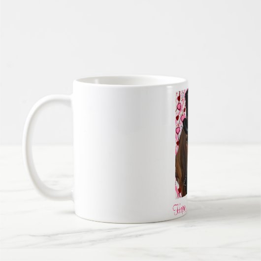 Langhaarige rote Dackel Kaffeetasse (Links)