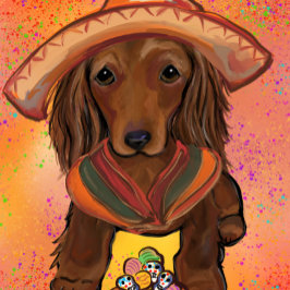 Langhaarige rote Dackel Karte