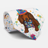 Langhaarige rote Dackel Krawatte (Gerollt)