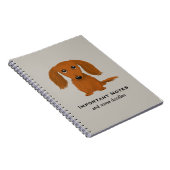 Langhaarige rote Dackel | NIEDLICHE DACKEL Notizblock (Rechte Seite)