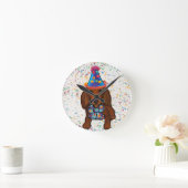 Langhaarige rote Dackel Runde Wanduhr (Zuhause)