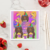 Langhaarige rote Dackeln Serviette (Beispiel)